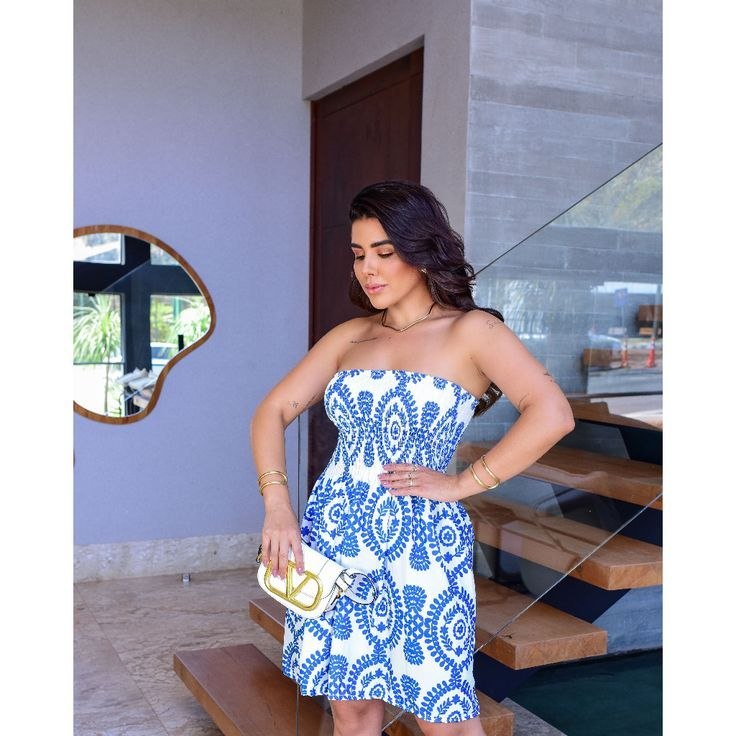 VESTIDO VERÃO ESTAMPADO AZUL CHEFINE