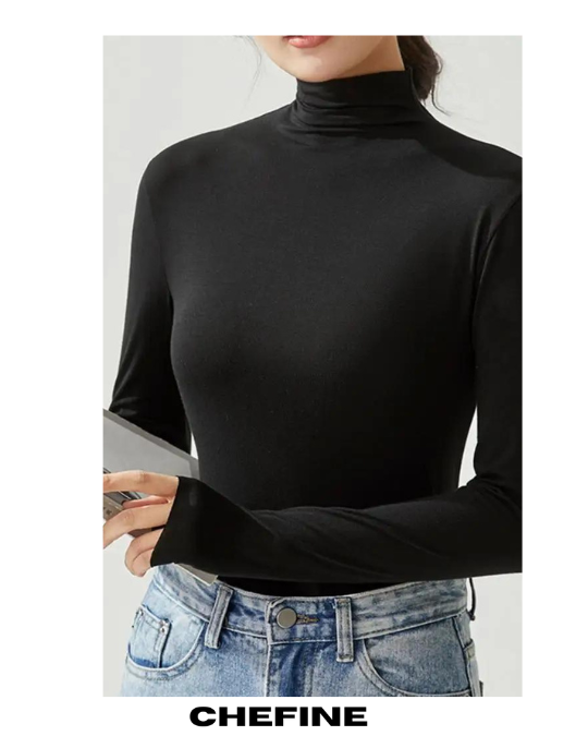 Blusa Gola Alta Manga Longa