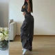 Calça Cargo Feminina Vintage Cinza