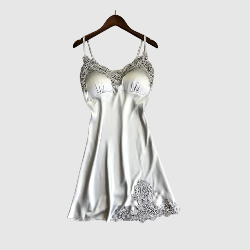 Vestido Pijamas Curta De Seda